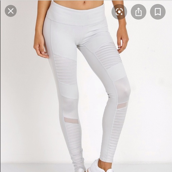 Alo yoga light grey moto leggings - Picture 1 of 7